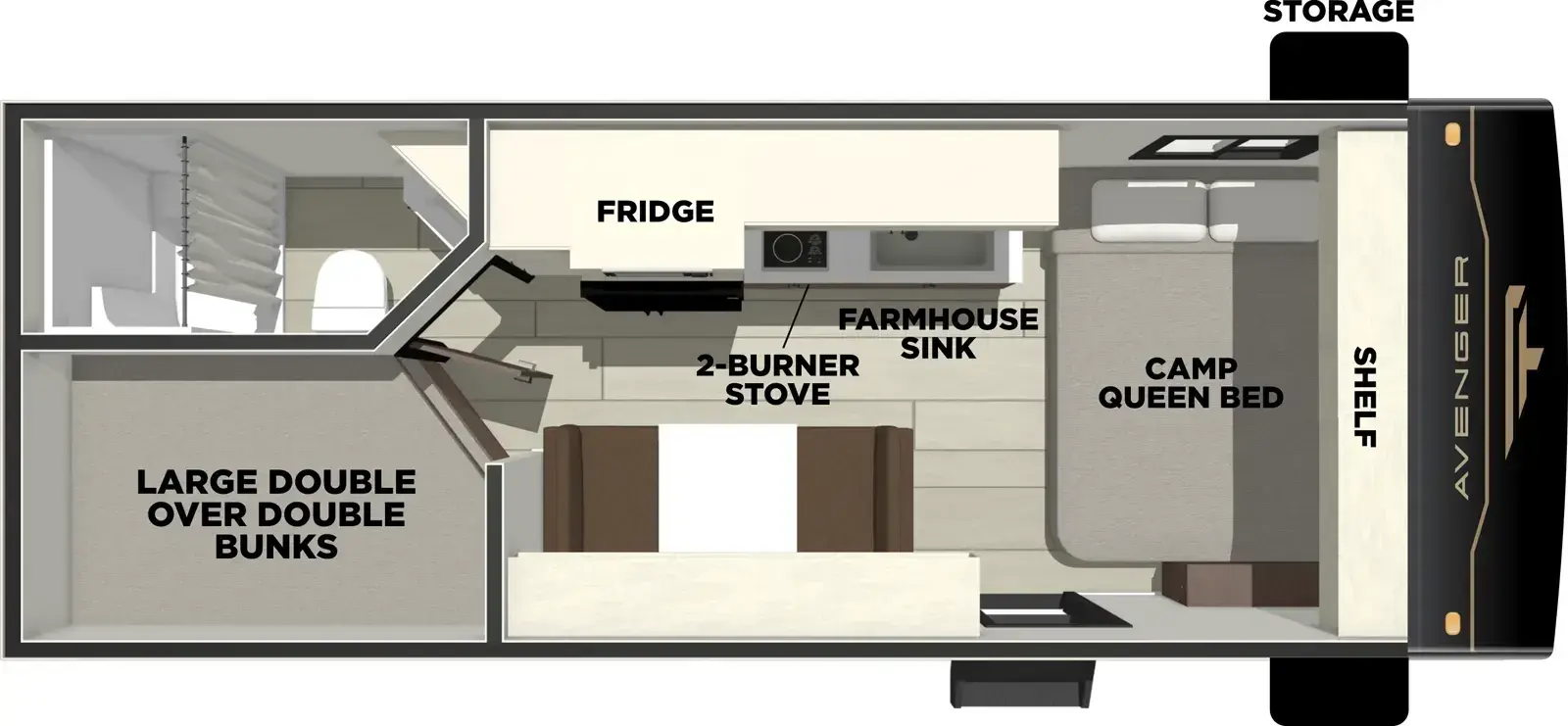 2027 Forest River Avenger LT 17DBX - Floorplan 1