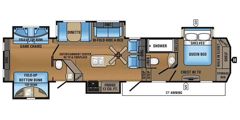 2017 Jayco North Point 375BHFS - Floorplan 1