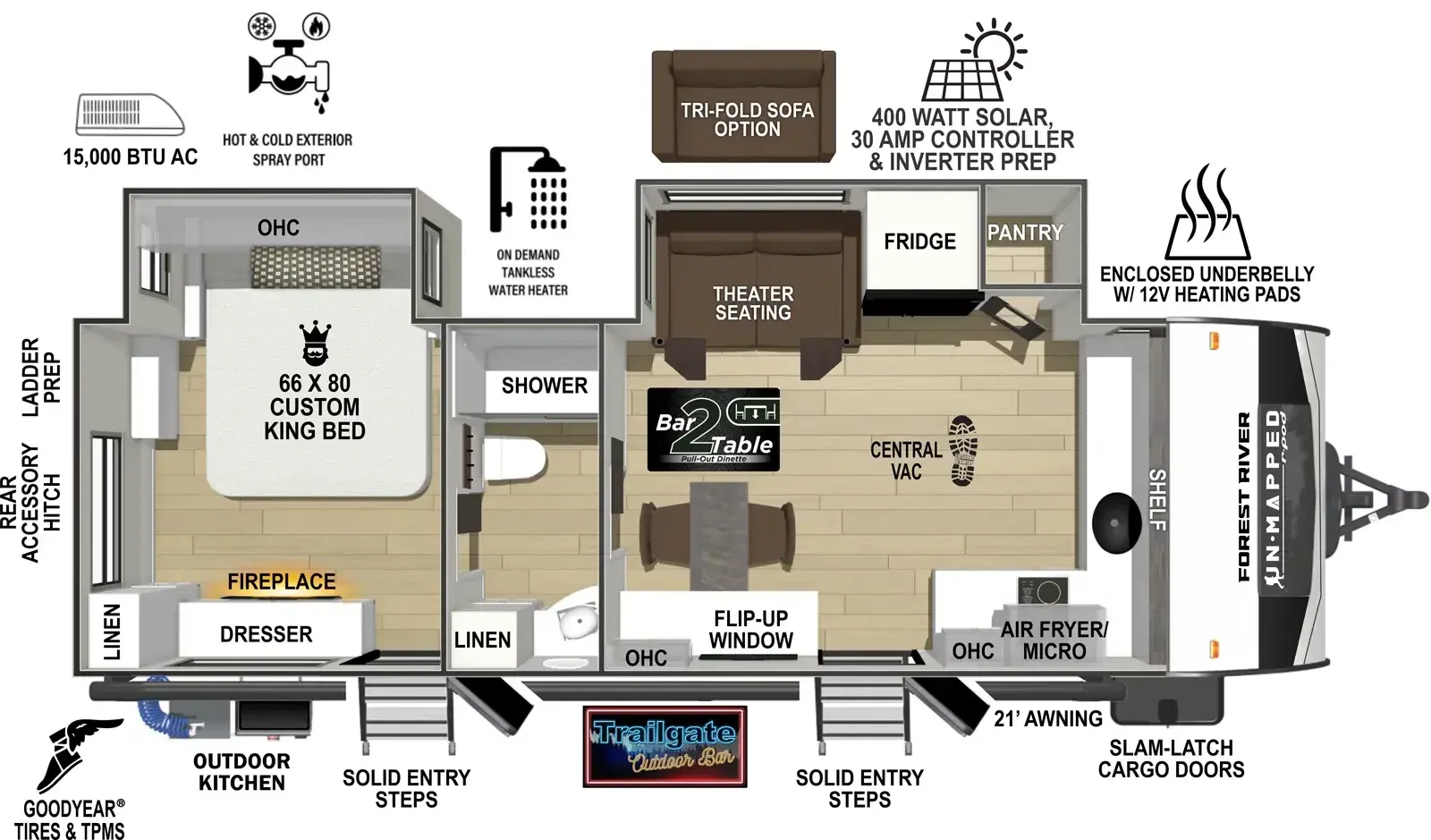 2027 Forest River Un-Mapped 25FK floorplan