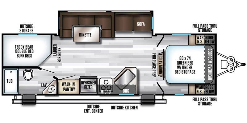 2019 Forest River Cherokee Alpha Wolf 26DBH-L - Floorplan 1