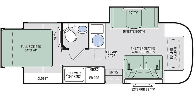 2020 Thor Motor Coach Compass RUV 24SX - Floorplan 1