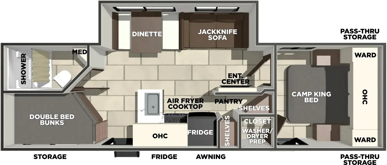 2027 Forest River Tracer 275BH - Floorplan 1