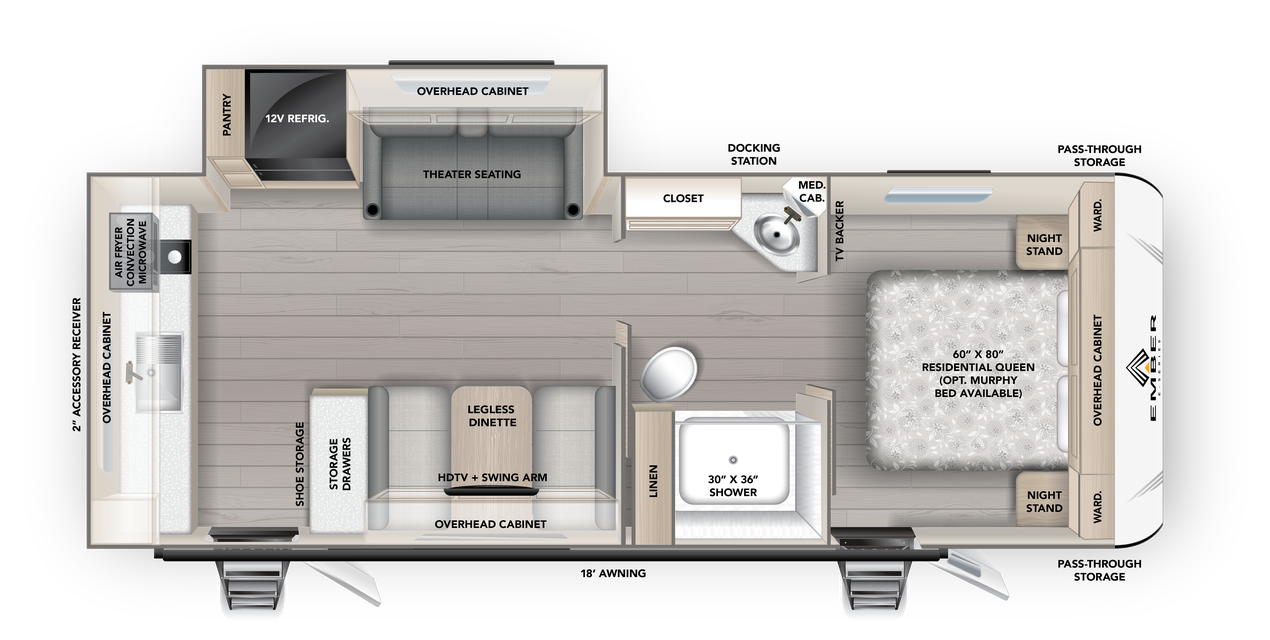 2026 Ember RV E-Series 24RLD floorplan