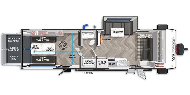 2022 Forest River Wildwood FSX 280RT - Floorplan 1