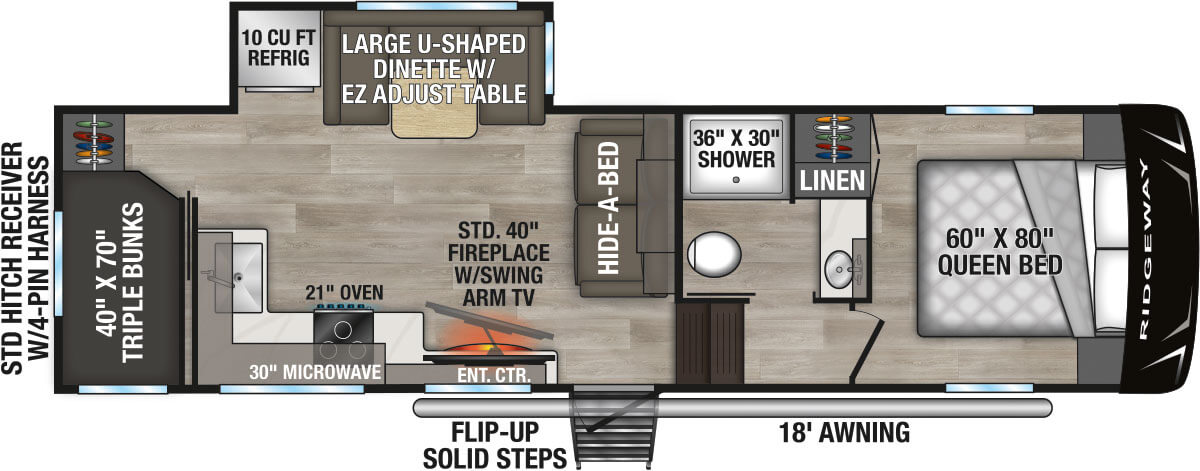2027 KZ RV Ridgeway R28BH floorplan