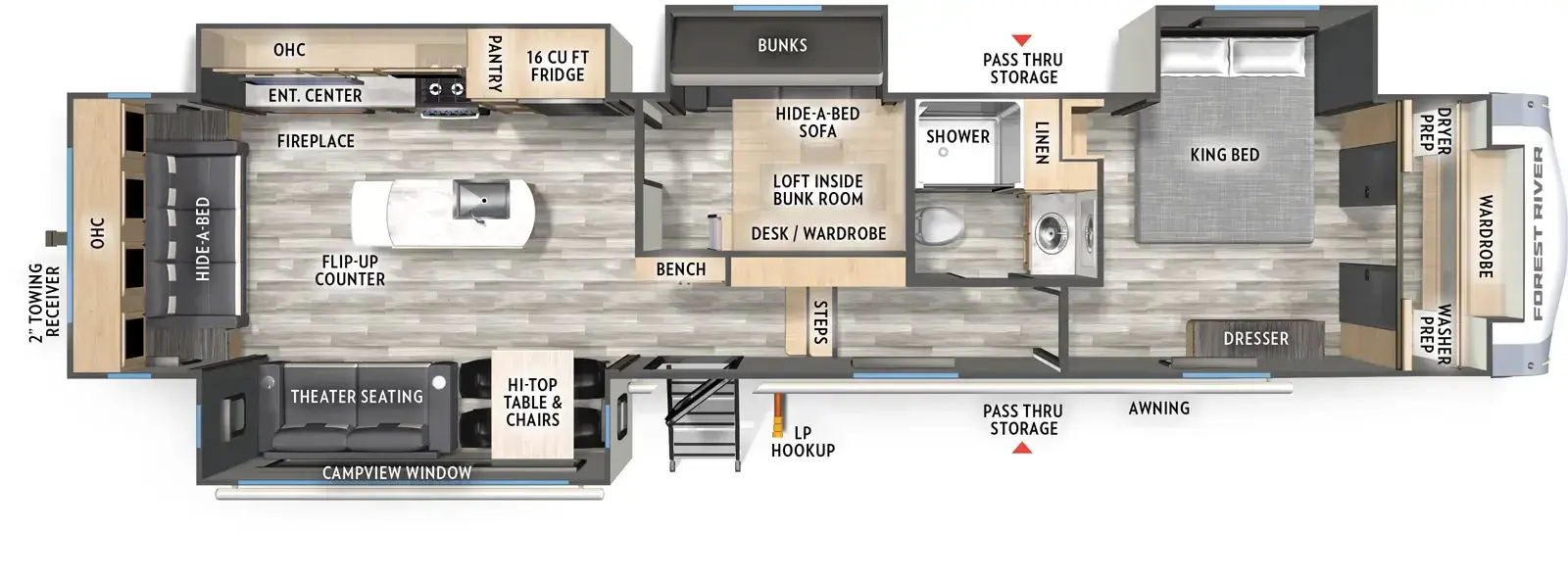 2027 FOREST RIVER 36MB - Floorplan 1