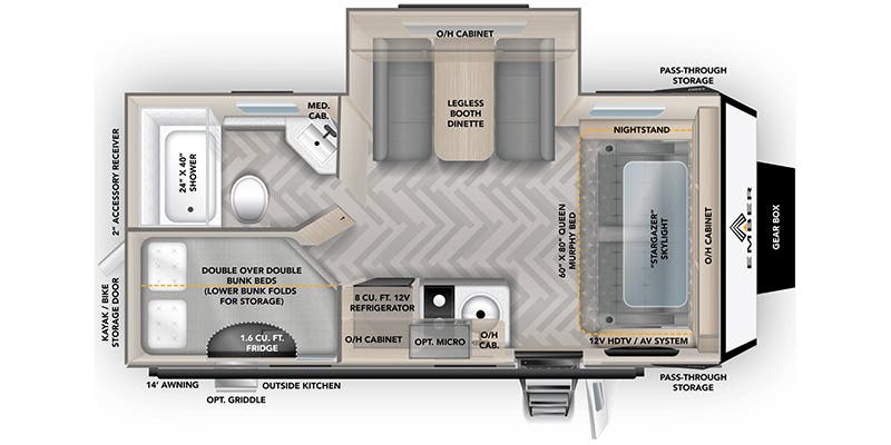 2022 EMBER OVERLAND SERIES 191MDB - Floorplan 1