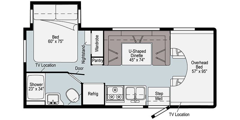 2022 Winnebago Minnie Winnie 22M - Floorplan 1