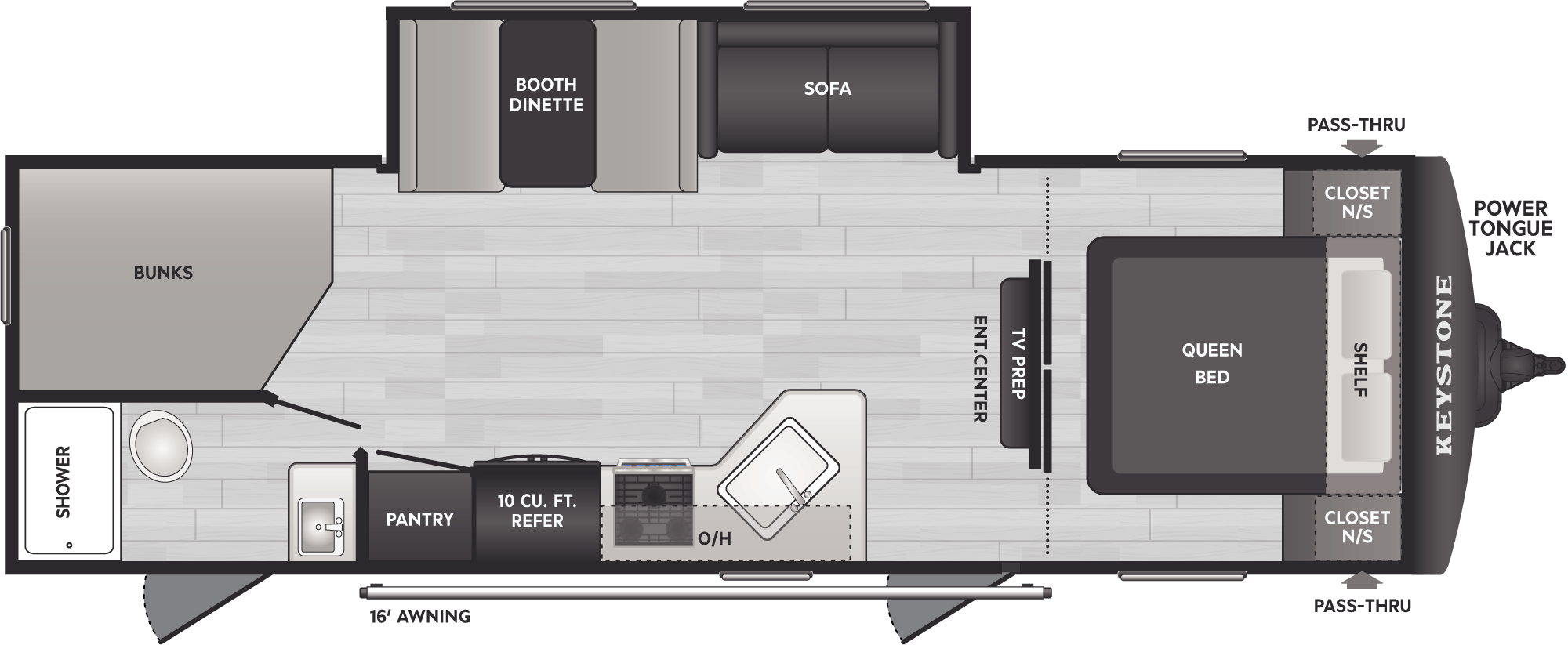 2026 Keystone Hideout West Sport 261BH - Floorplan 1