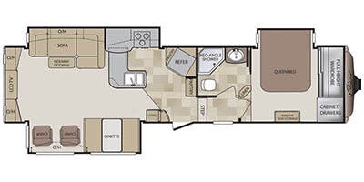 2014 Keystone Cougar 327RES - Floorplan 1