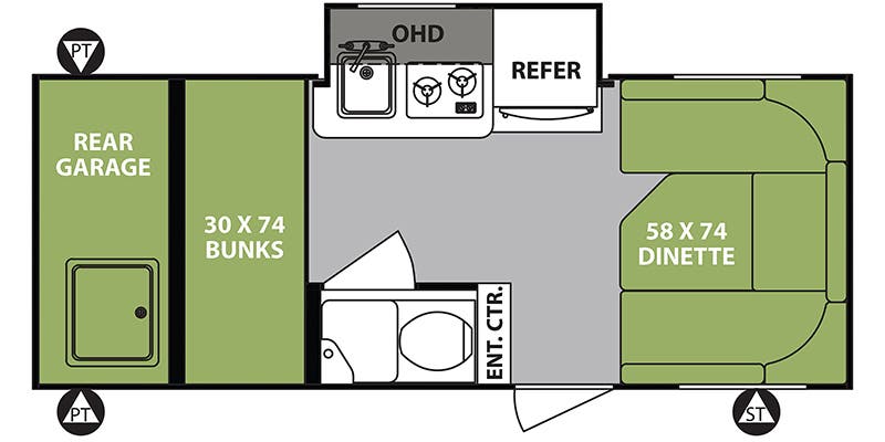 2019 Forest River R-Pod RP-182G - Floorplan 1