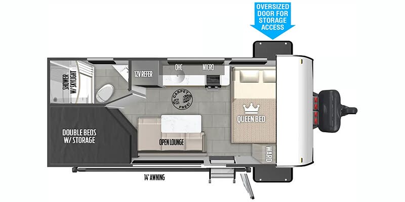2025 Forest River Wildwood FSX 174DBLE - Floorplan 1