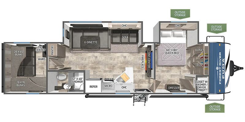 2026 PALOMINO 29BHSQ - Floorplan 1
