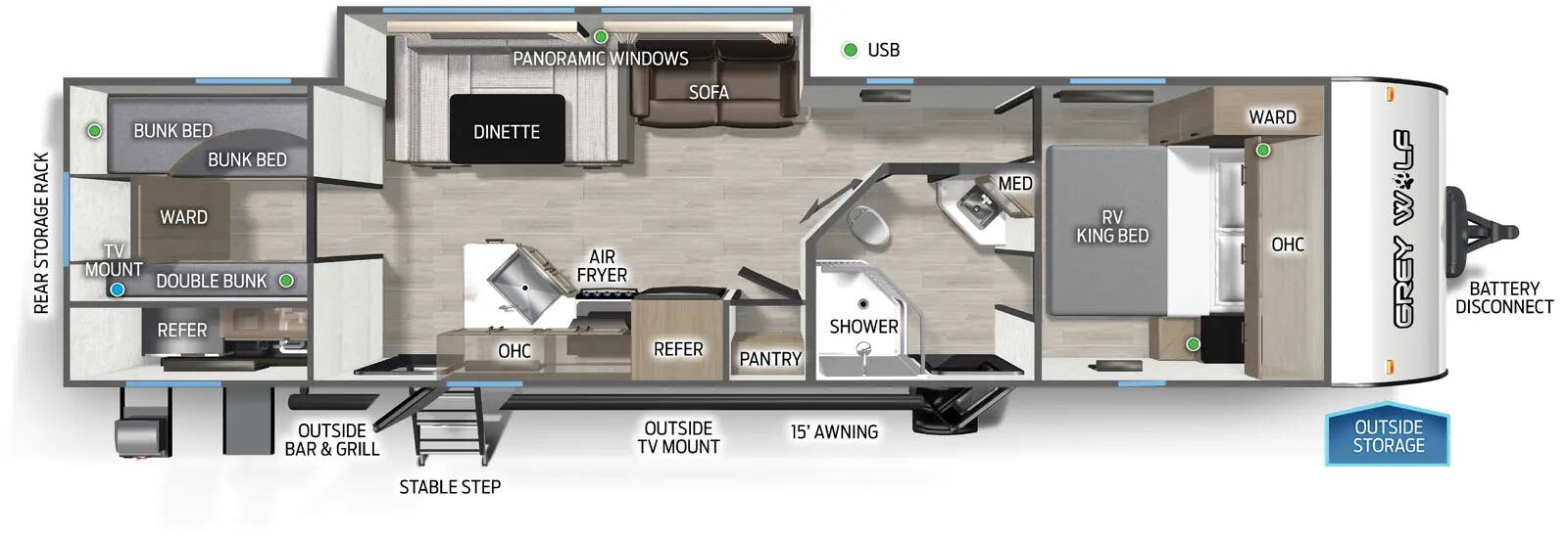 2026 Forest River Cherokee Grey Wolf 29TE - Floorplan 1