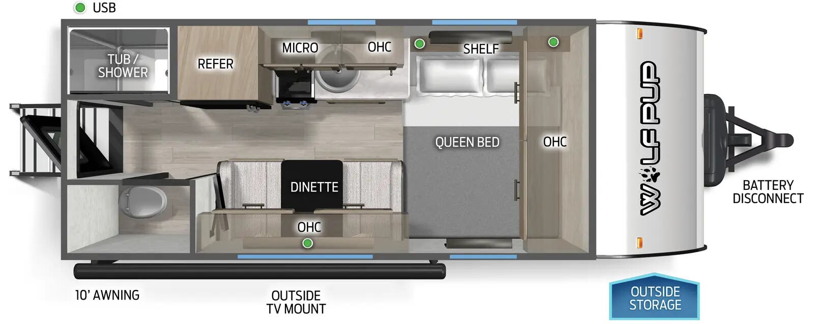 2026 FOREST RIVER CHEROKEE WOLF PUP BLACK LABEL 14CCWBL BLACK LABEL - Floorplan 1