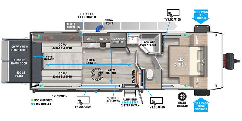 2023 FOREST RIVER WILDWOOD FSX 260RTKX - Floorplan 1