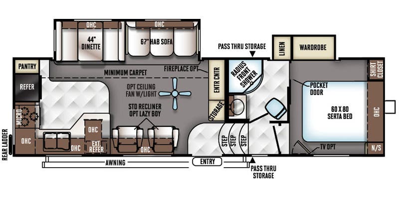 2016 Rockwood 8280WS - Floorplan 1