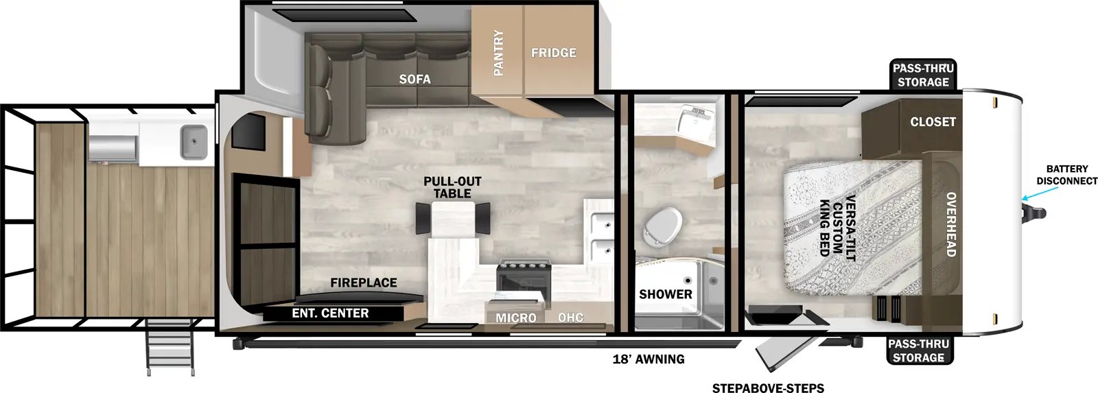 2026 Forest River Salem Cruise Lite 22VERANDA - Floorplan 1