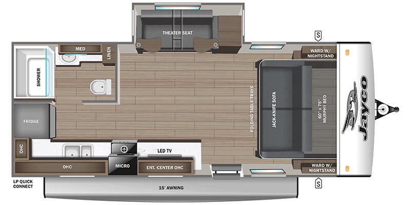 2026 Jayco Jay Feather 19MRK - Floorplan 1