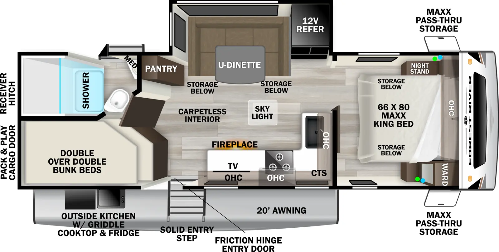 2025 Forest River Wildcat 245DBX - Floorplan 1