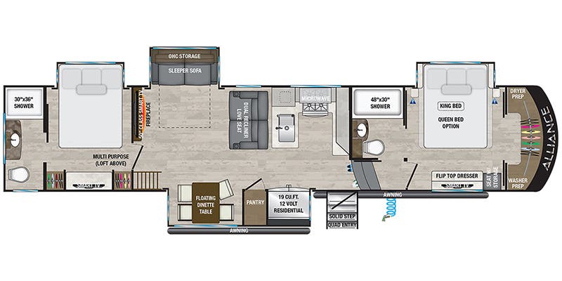 2023 Alliance RV Paradigm 395DS - Floorplan 1