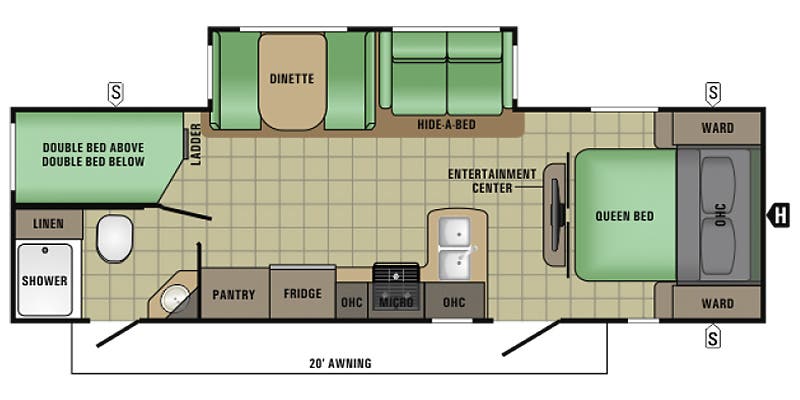 2017 Starcraft Launch Grand Touring 299BHS floorplan diagram