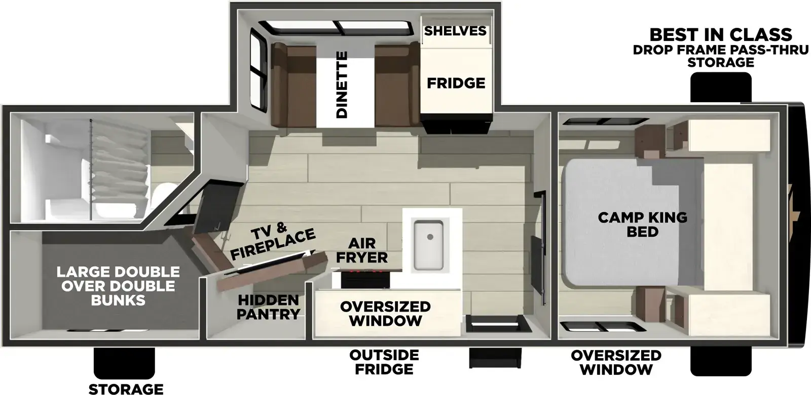 2027 Forest River Avenger 23BHS - Floorplan 1
