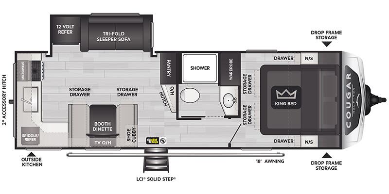 2025 Keystone Cougar Half-Ton 25MLE - Floorplan 1