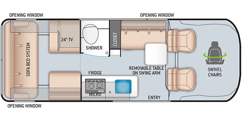 2022 Thor Motor Coach Tellaro 20J - Floorplan 1