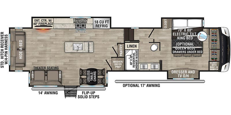 2023 KZ RV Durango Gold G383RLQ - Floorplan 1