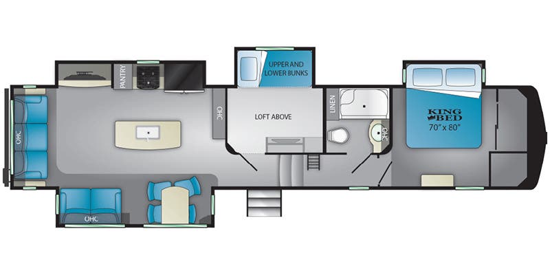 2020 Heartland ElkRidge ER 38 MB - Floorplan 1