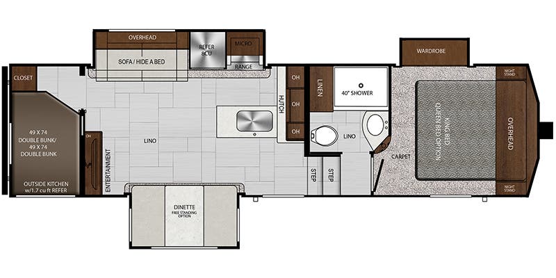 2020 FOREST RIVER 28BHS - Floorplan 1