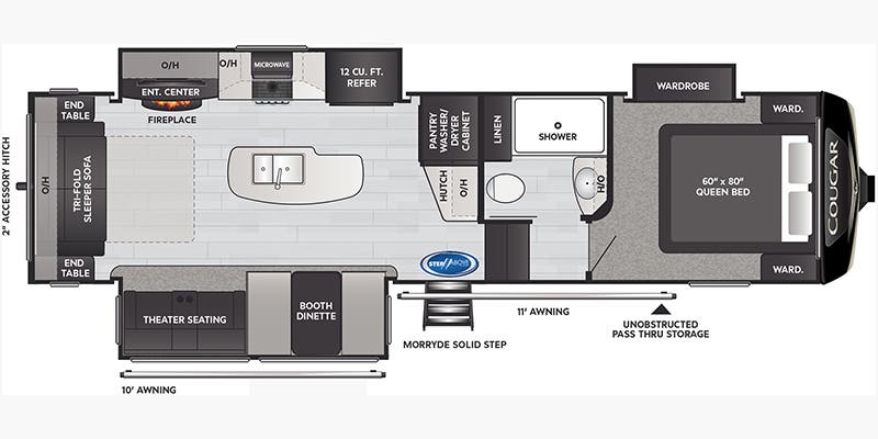 2022 Keystone Cougar East 290RLS - Floorplan 1