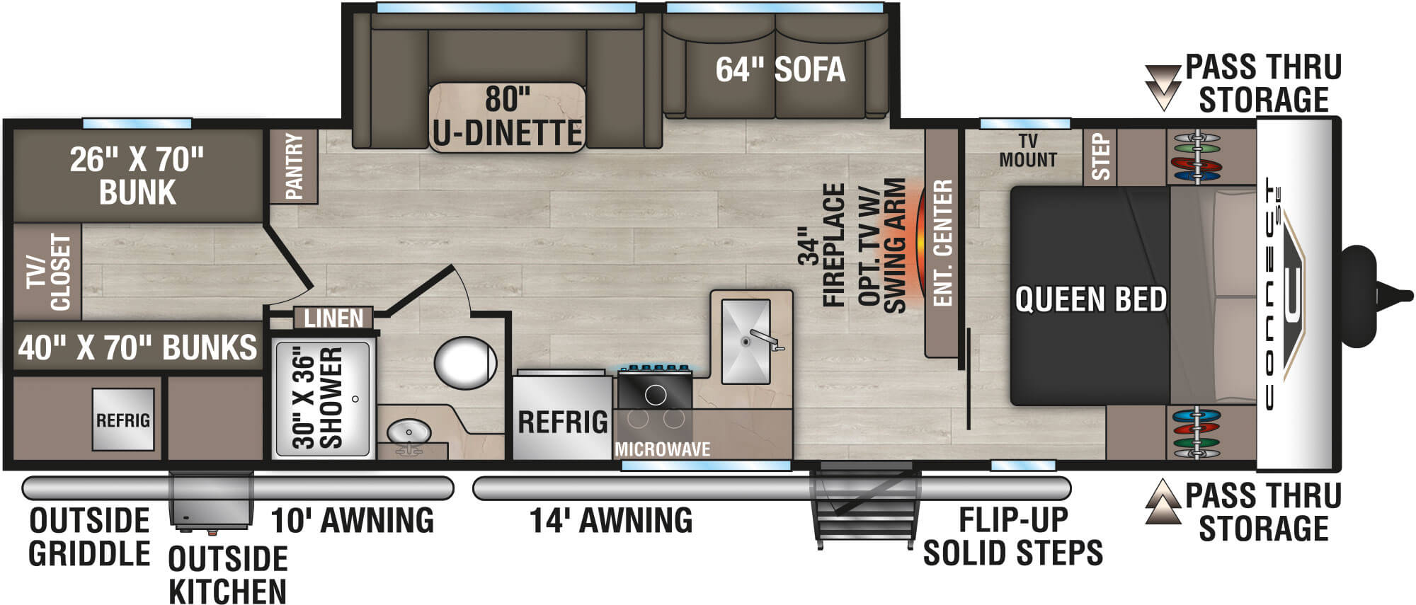2027 KZ RV Connect SE C281BHKSE floorplan
