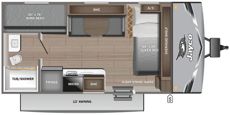 2026 Jayco Jay Flight SLX 175BHW - Floorplan 1