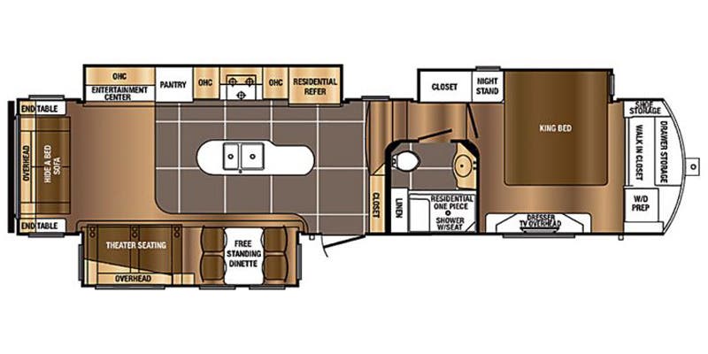 2016 Prime Time Sanibel 3601 Residential - Floorplan 1