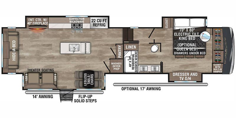 2024 KZRV, LP DURANGO GOLD 383RLQ - Floorplan 1