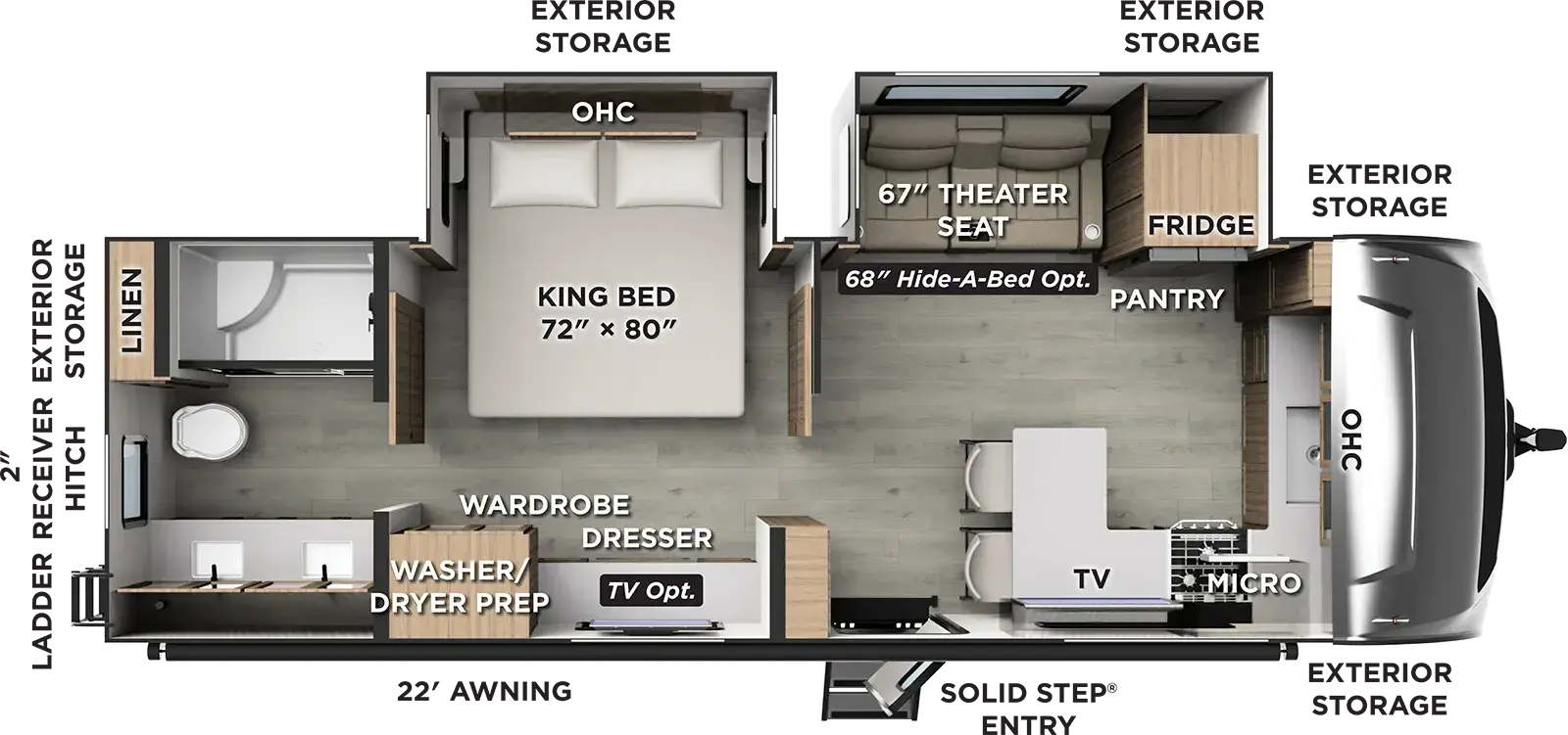 2027 FOREST RIVER ROCKWOOD ULTRA LITE 2623MBR - Floorplan 1
