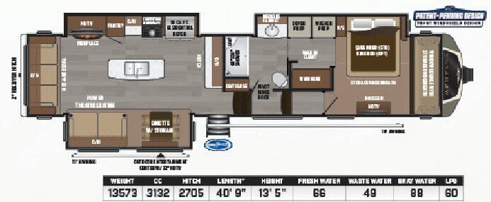 2018 Keystone Montana 3811MS - Floorplan 1