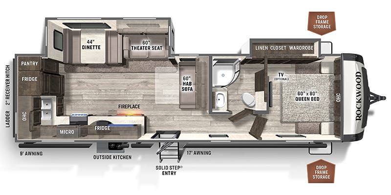 2021 Forest River Rockwood Ultra Lite 2902SW - Floorplan 1