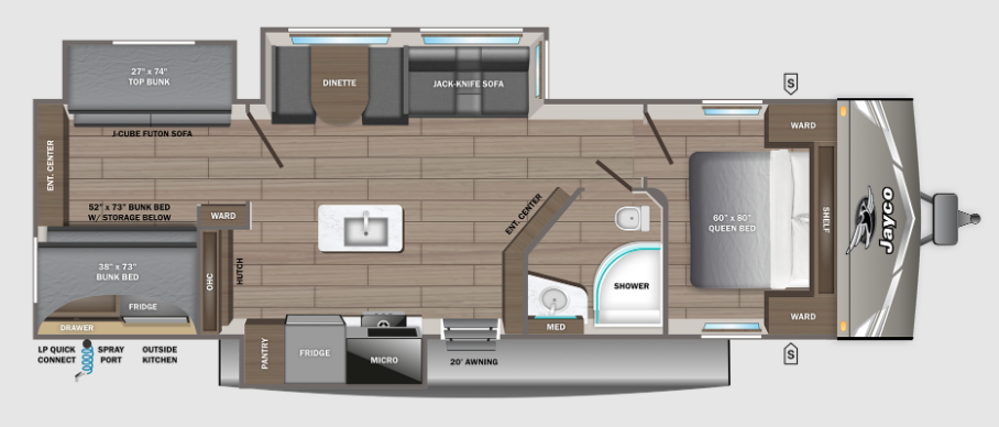2027 JAYCO Jay Flight 333BTS - Floorplan 1