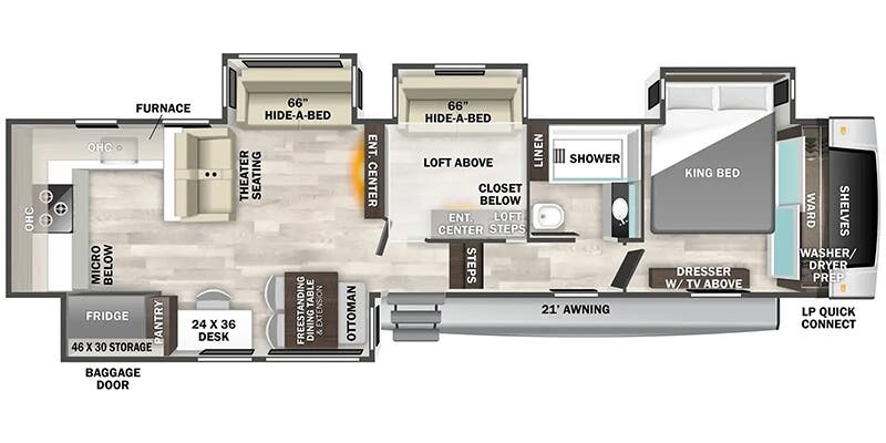 2026 Forest River Cedar Creek 39RKB - Floorplan 1
