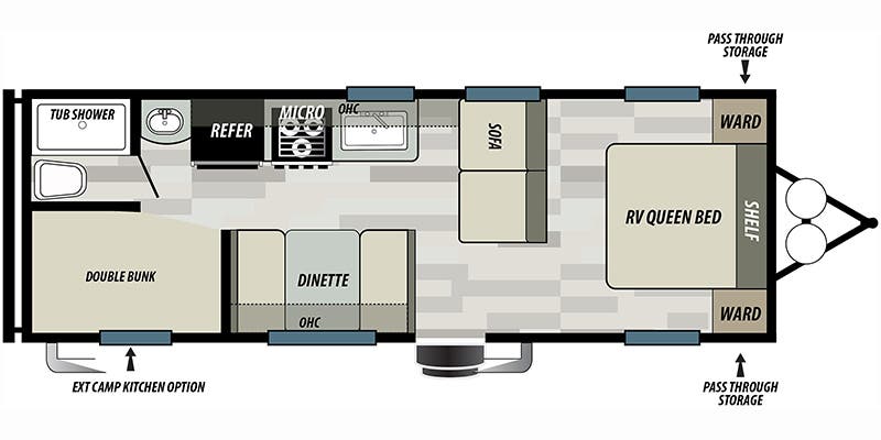 2022 FOREST RIVER WILDWOOD XLITE 261BHXL - Floorplan 1