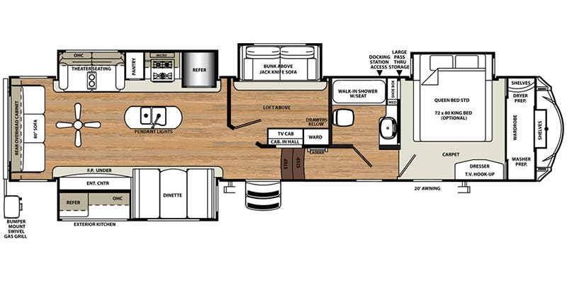 2017 FOREST RIVER SANDPIPPER 372LOK - Floorplan 1