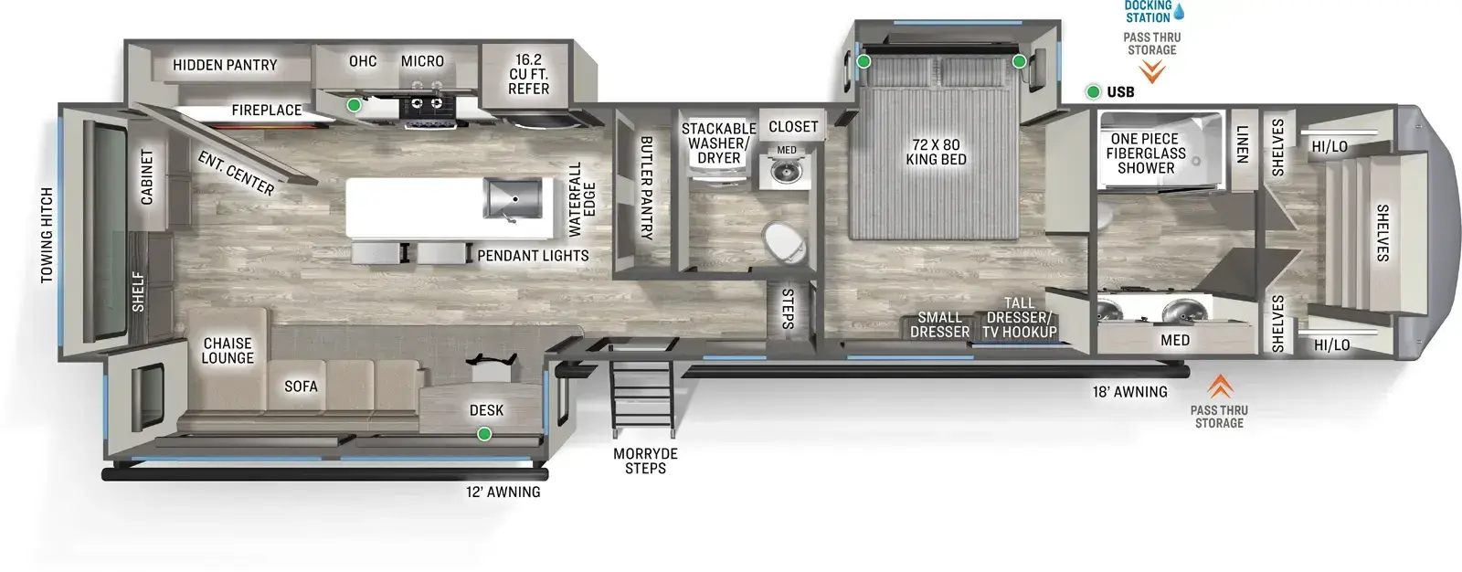 2027 FOREST RIVER 3900HBLR - Floorplan 1