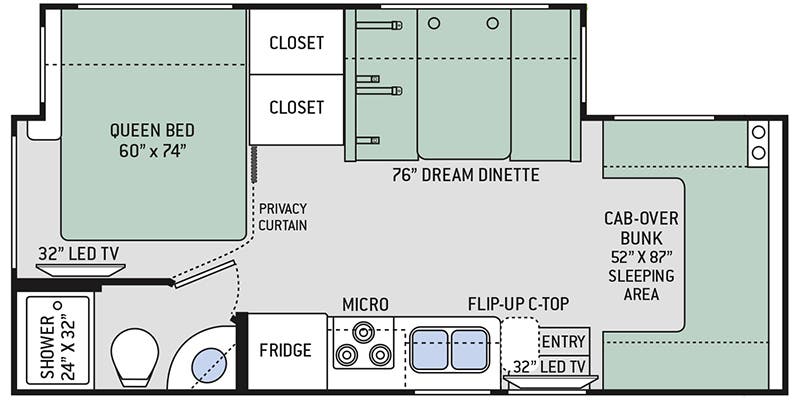 2019 THOR MOTOR COACH FREEDOM ELITE 24FE - Floorplan 1