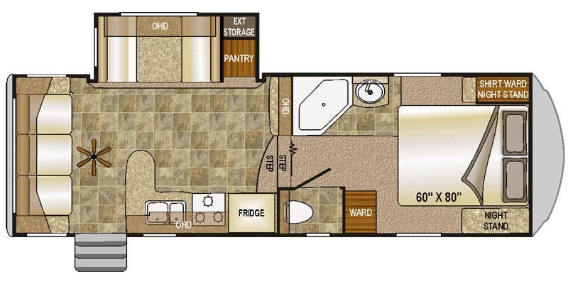 2018 Northwood Fox Mountain 235RLS - Floorplan 1