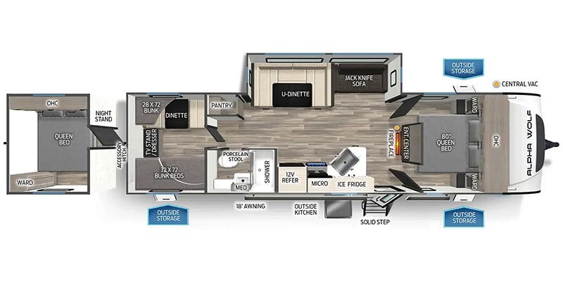2025 Forest River Cherokee Alpha Wolf 280QBS floorplan
