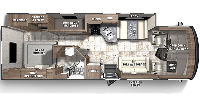 2023 Coachmen Pursuit 31BH - Floorplan 1