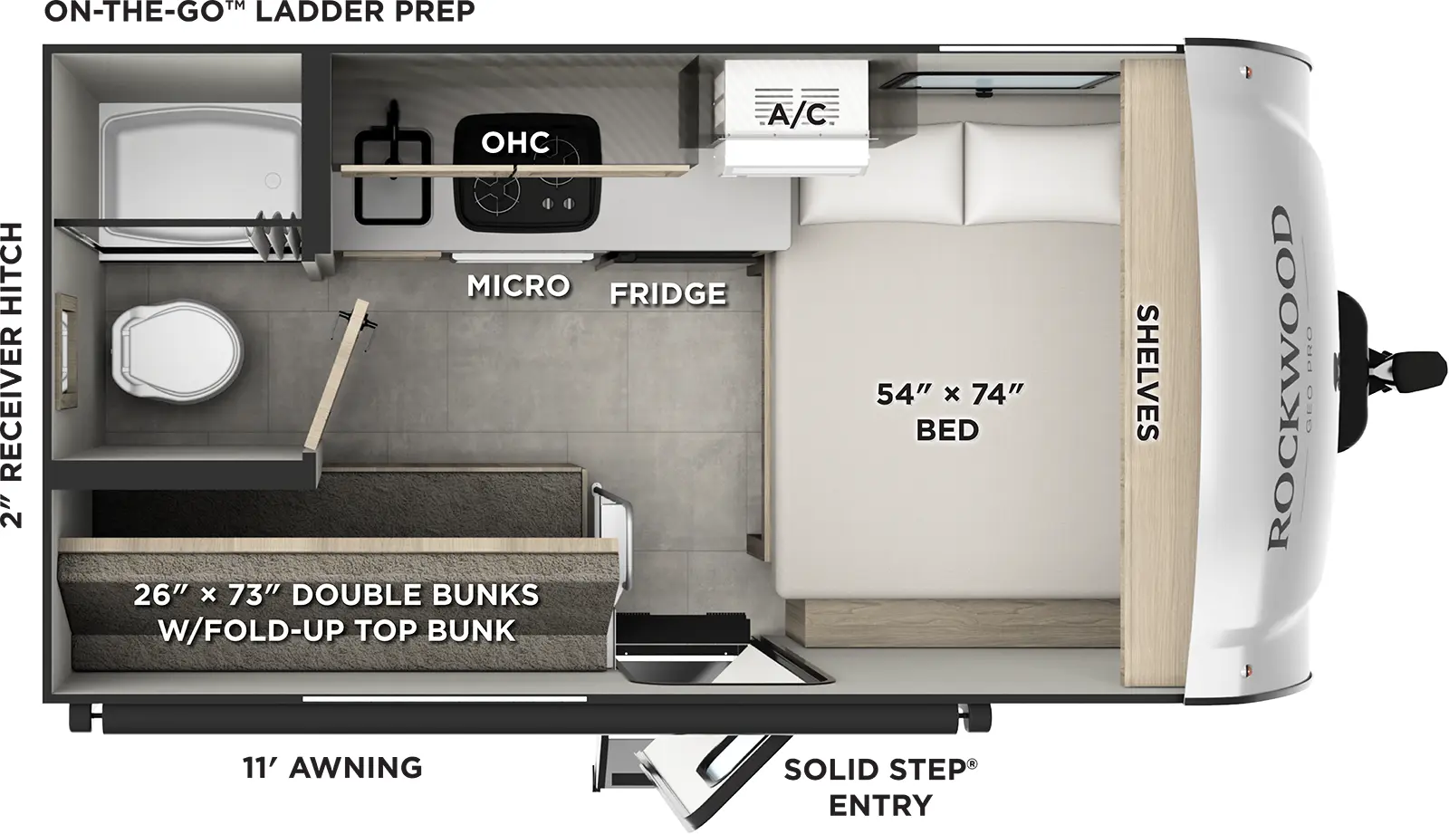 2026 Forest River Rockwood Geo Pro 13LE - Floorplan 1